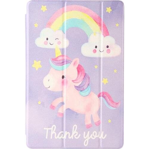 Painted Unicorn Flower Auto Wake Sleep Smart Cover For Huawei MediaPad M5 Lite 10.1inch Magnetic Slim Leather Stand Cover Case