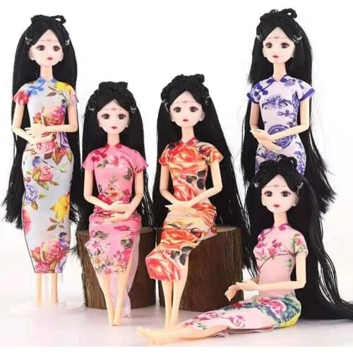 Chinese Style Qipao Doll Dress for Barbie Clothes Classic Ancient Princess Dresses Clothing For 1/6 BJD Dolls Accessories Toys