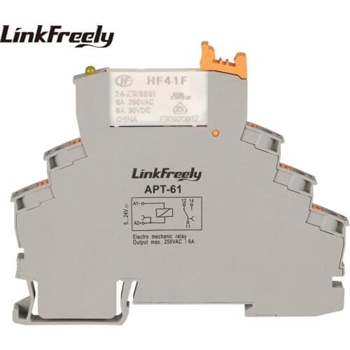 APT-61 HF41F24-ZS Plug-in Connection Relay Module & Board Common Positive Pole Input 24VDC Output 6A/250VAC 30VDC Contact Relays