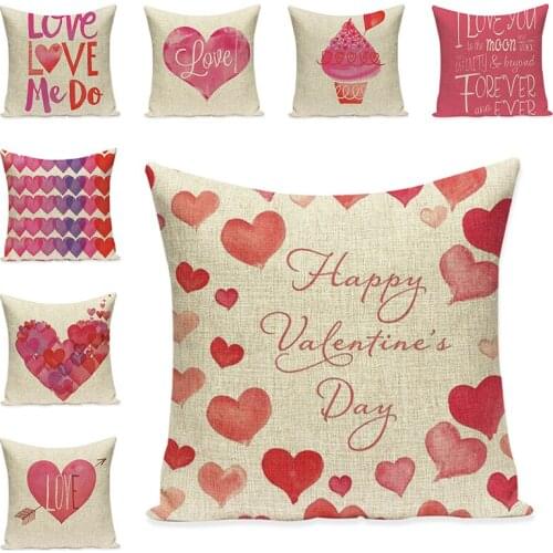 Sweet Heart Printed Cushions Home Decor Birthday Party Decorations Adult Pillow Cover for Sofa Valentine Day Gift Chair Cushion