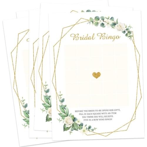 10pcs Green Lily Flower Bridal Hen Party Invitation Card Bride To Be Wedding Party Greeting Cards Birthday Party Decorations