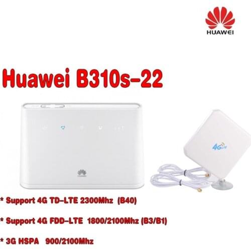 Unlocked New Arrival Huawei B310 B310s-22 with Antenna 150Mbps 4G LTE CPE WIFI ROUTER Modem with Sim Card Slot Up to 32 Devices