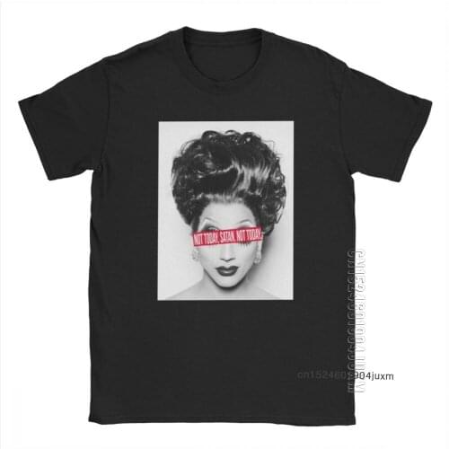 RuPaul Not Today Satan Not Today RuPauls Drag Race Mens T Shirt Simple Cotton Short Sleeves Tee Shirt T Shirts Grey Clothing