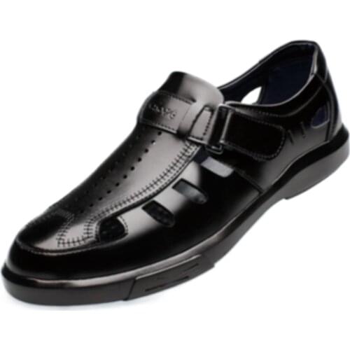 Classic Summer Mens Sandals Genuine Leather Sandals Breathable Rome Male Outdoor Beach Slippers Soft Men Beach Sandals Hot Sale