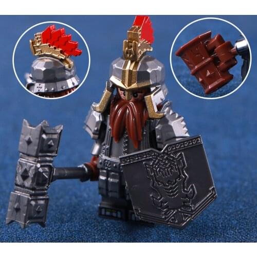 Medieval Asgard Soldier Orcs elves Model weapons Action Figures Accessories Armor Helmets Building Blocks Bricks Toys Gift