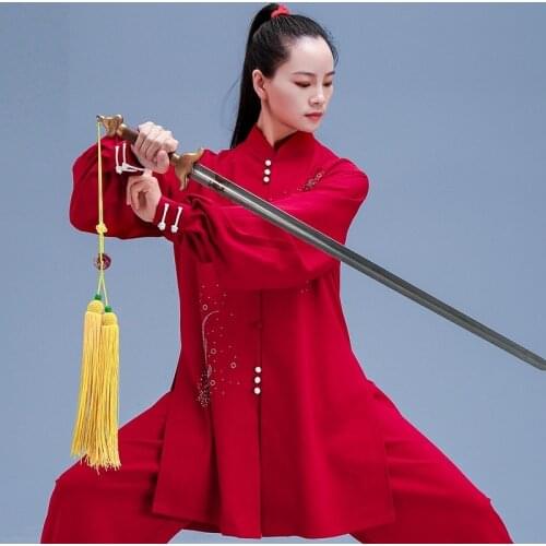 Blue Men Women Kung Fu Uniform Chinese Style Tai Chi Uniform Wushu Martial Arts Morning Exercise Bruce Lee Suit Taichi TA2550