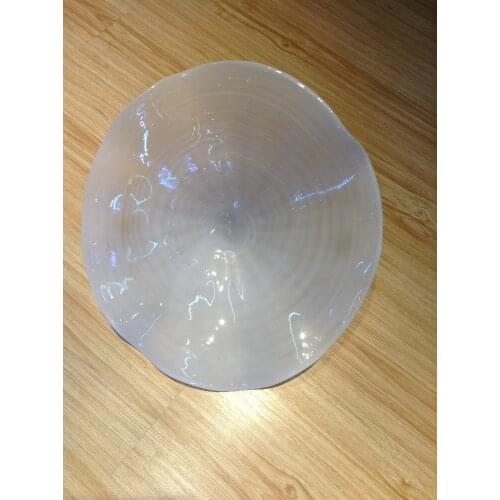 Customer Made Wall Art Murano Glass Plates Foleded Shape Circled Pattern Wall Plates in White Color for Fireplace