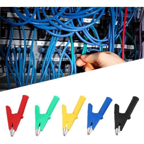 10pcs Alligator Clip Insulated Crocodile Clip to 4mm Banana Jack HV Test 1000V 30A