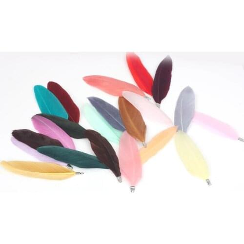 10Pcs/bag 27 Colors Natural Feather Charms Pendant Earring Charms For DIY Necklace Bracelet Jewelry Findings Making Pendants