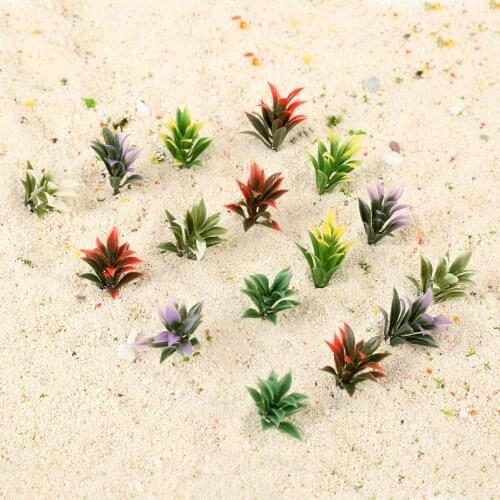 100pcs/kit Mixed Colors Model Flower Grass Plant Grass 1/100 Model Building Park Garden Scene Layout Mini Plant Decor Kids Toy