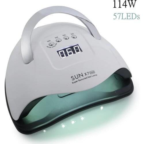 114W/90W/72W LED Nail Lamp Machine Dryer Professional Salon UV Lamp For Curing UV Gel Nail Polish With Motion Sensor LCD Display