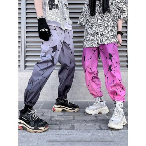 2019 Summer Color Slim Couple Trousers Hip Hop Harajuku Sweatpants Jogger Casual Gradient Pants