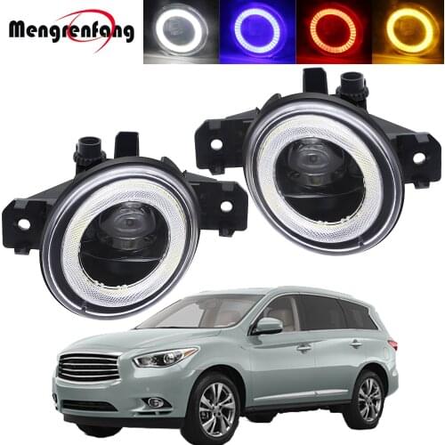 2in1 Design Car Right + Left Fog Light With Angel Eye Daytime Running Lamp DRL 30W 8000LM 12V For Infiniti JX35 2013