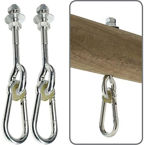 2xSwing Thread Hook Playset Playground Yoga Seat Safety Locking Ceiling Mount 150mm