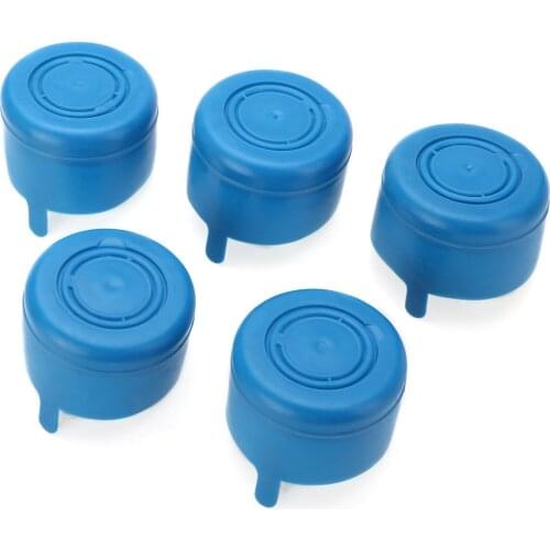 5Pcs Blue 5Gallon Water Bottle Caps Anti Splash Peel Off Tops Snap Replacement Water Bottle Snap Cap For 18.9L Water Bottle Cup