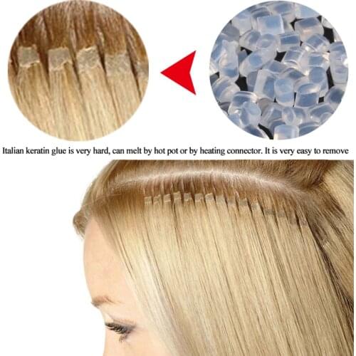 Alileader high quality 20/50/100G 100% ITALIAN Keratin Glue Bead/Granule/Grain White Brown Color Fors I Tip/U-Tip Hair Extension