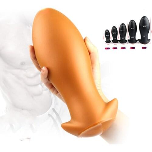 5 Sizes Soft Egg Butt Plugs Big Liquid Silicone Anal Vaginal Dildo Plug Balls Prostate Anus Expander Anal Sex Toys for Woman Men