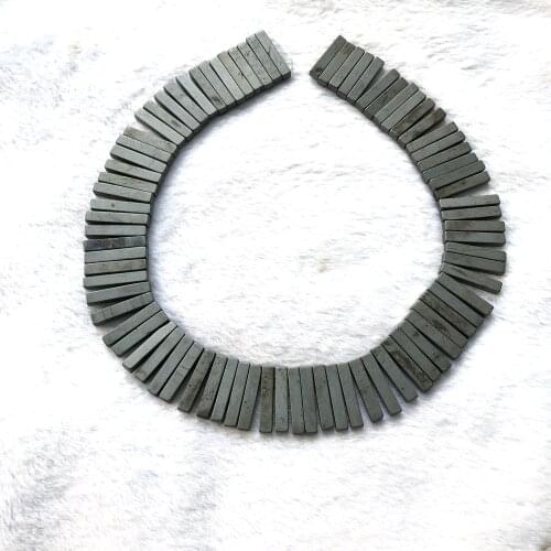 Natural Hematite Blade Beads,Long strip Stone Beads 5x5x25mm,Necklace Beads,Jewelry DIY Finding,Top Drilled,1string of 76pc