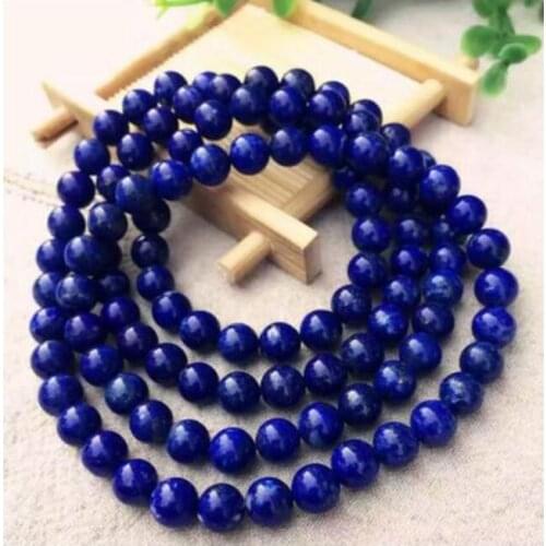 Free shipping >>>>Natural Lapis Lazuli Royal Blue Gemstone 108 Prayer Beads Bracelet 8mm AAAA