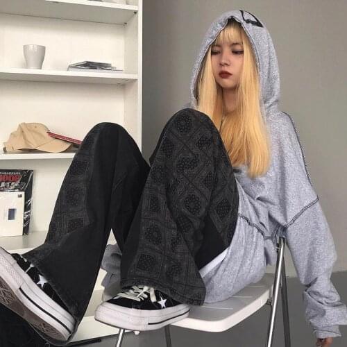 HOUZHOU Harajuku Streetwear Women Wide Leg Cargo Pants Casual Hip Hop Grunge Gothic Baggy Trousers Female Korean Fashion Autumn