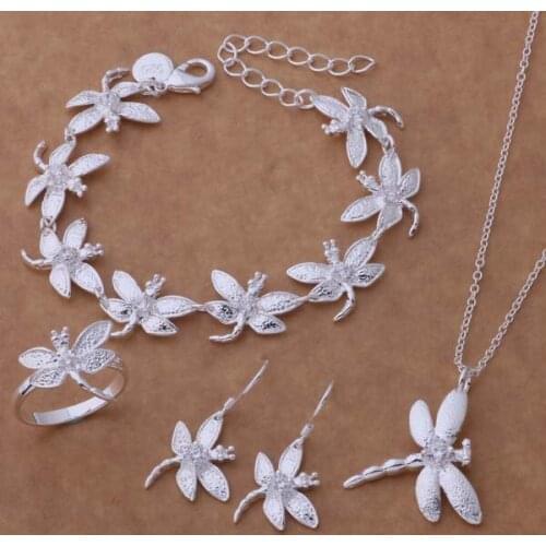 AS140 Trendy wholesale Jewelry Sets Bracelet 047 + Necklace 112 + Earring 154 + Ring 262 /aikaizra bjhakaoa