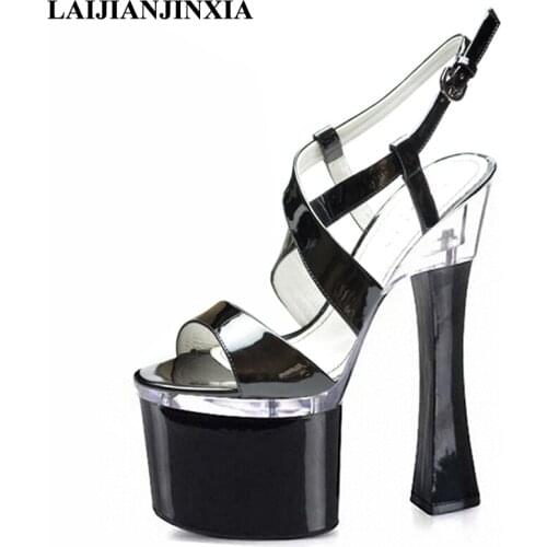 LAIJIANJINXIA 2018 Women Dancing Shoes Holiday Nightclub Party Queen 18cm High Heels Platform Sandals Pole Dance Shoes
