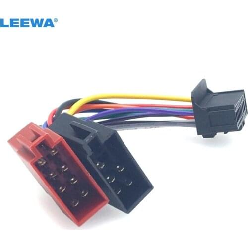LEEWA 40X Car Stereo Audio Conversion Plug Wire Adapter For Pionner To Peugeot CD Radio Wiring Harness Original Head Units Cable