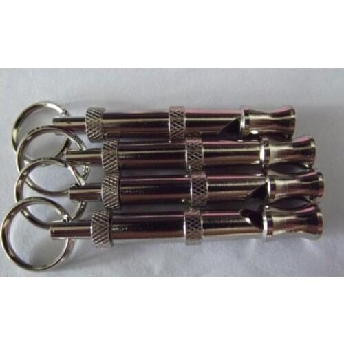 Wholesale 200pcs/lot Adjustable Sound Dog Puppy Pet Training Whistle Silent Ultrasonic Key Chain 5.5cm Brass Copper High Quality