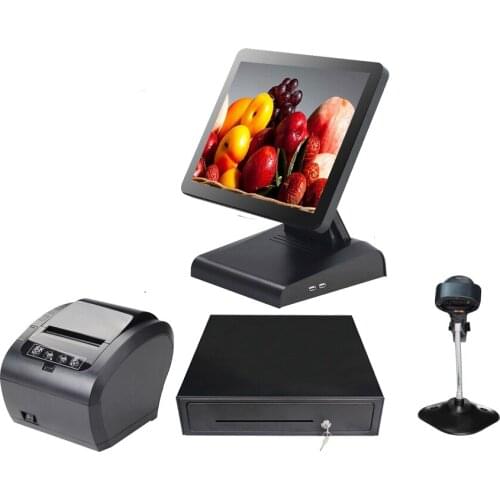 Full set of all in one pos machine LED LCD screen points of sale system for Salon restaurant
