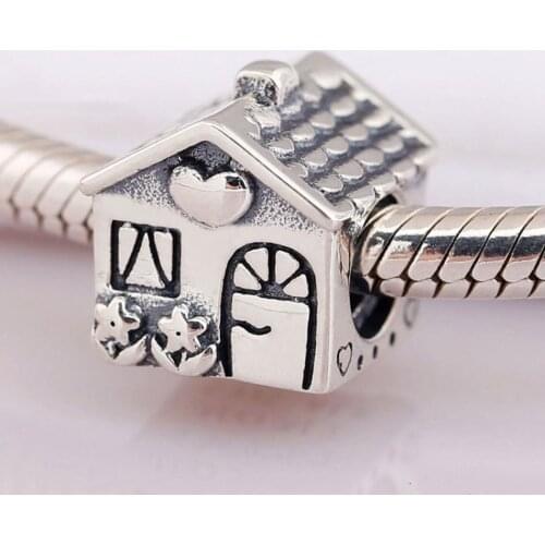 Authentic S925 Bead DIY Jewelry Home Sweet Home Charms fit Lady Bracelet Girl Lady Birthday Gift