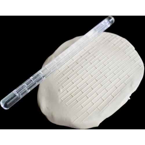 Caving Shaping Tools Marking Transparent Acrylic Rolling Pin DIY Embossing Texture Print Klei Polymer Clay Tool