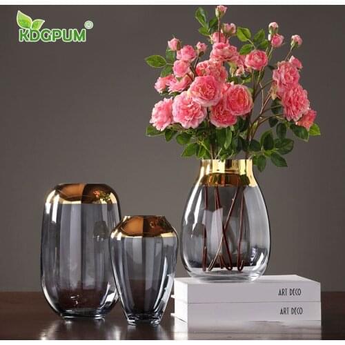 Modern Handmade Glass Vase High-grade Transparent Dried Flower Flower Arrangement Nordic INS Home Decoration Floral Decoration