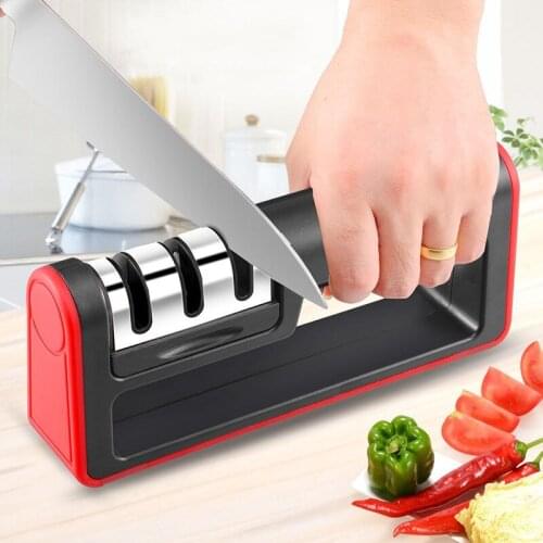Knife Sharpener 3 in 1 Professional Kitchen Sharpening Stone Grinder Whetstone Tungsten Diamond Ceramic Kitchen Sharpen Tools