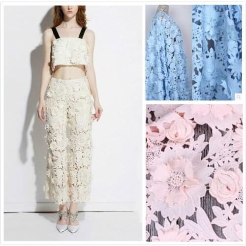 Heavy openwork embroidery applique new 3D stereoscopic handmade diy soluble lace wedding dress fabric