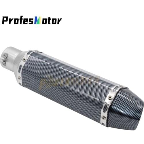 Carbon Fiber 51mm Motorcycle Exhaust Modify Motocross Exhaust Muffler Pipe For GY6 CBR125 CB400 CB600 YZF ATV Dirt Pit Bike