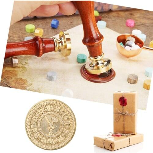 Wax Seal Stamp Vintage Round DIY Craft Antique Clock Sealing Wax Stamp Head Replace Copper Head Vintage Envelope Tools