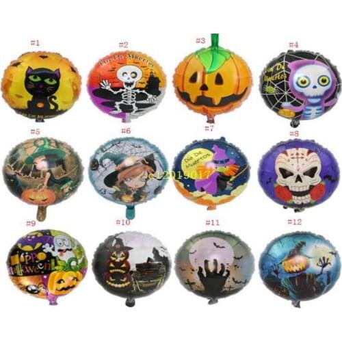 Balloon Pumpkin Decorations Halloween Foil Helium Balloon 18inch Cartoon Skull Balloon Birthday Party Supplies Kids Toys DHL