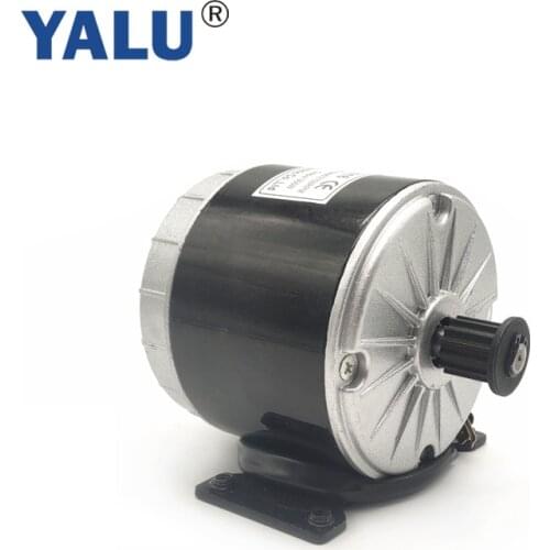 YALU 350W 24V High Speed Electric Bike Motor MY1016 Electric EV Balance Electric Scooter Brush Ebike DC Motor with Belt Pulley