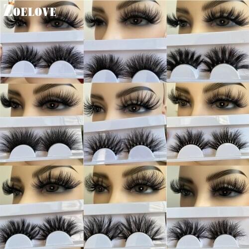 1 Pair Fluffy False Eyelashes 3d Mink Lashes Wholesasle Dramatic 25 mm Mink Eyelashes Extension Long Fake Lashes Vendors