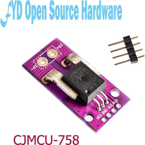 10PCS 50A CJMCU-758 ACS758LCB-100B-PFF-T Linear Current Sensor Hall Current Module