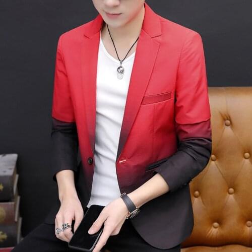 2021 Youth Handsome Slim-Fitting Gradient blazer Mens Trendy Unique Casual blazer