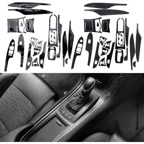 21pcs Car Styling Interior Door Instrument Console Cover Trim Sticker Kit Fit For Cadillac ATS-L 2014 2015 2016 2017 2018