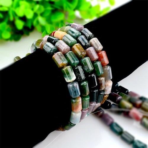32pcs/Strand Colorful India Onyx Stone Tube Column Beads Cylinder Round Spacer Loose 8x12mm DIY Bracelet Jewelry Making Beads