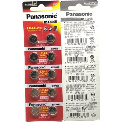 50pcs/lot Panasonic 1.5V Button Cell Battery LR44 Lithium Coin Batteries A76 AG13 G13A LR44 LR1154 357A SR44