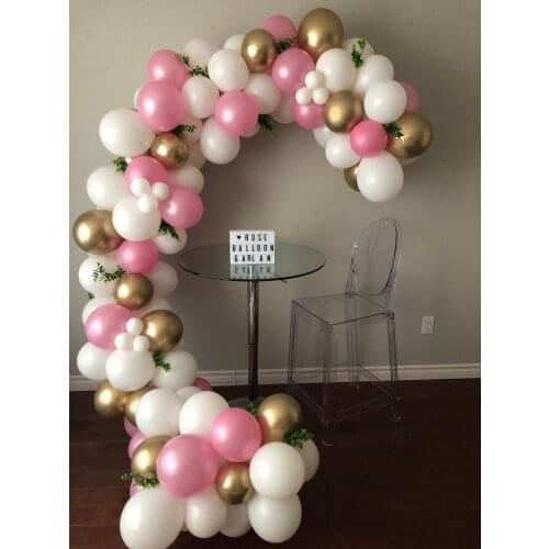 95pcs Balloon Garland Arch Kit Pink White Balloons Decoration for Girl Birthday Baby Shower Bachelorette Party Background Decor