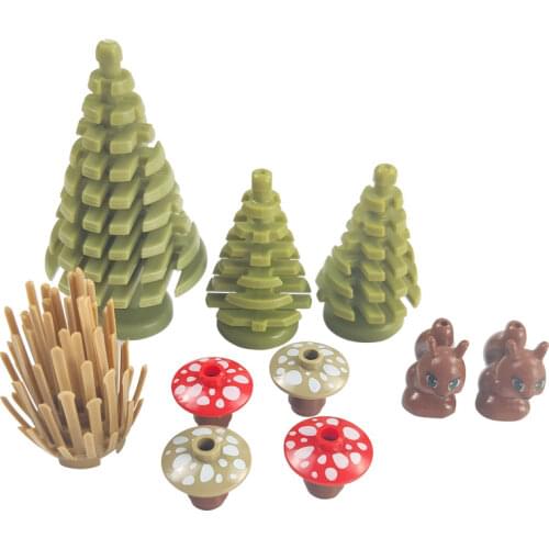 MOC Accessories Plants Grass Tree Mushroom Farm Squirrel DIY Building Blocks Toys for Children Kids Toy Gift Compatible Educate