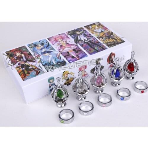 Anime Cosplay Jewelry Set Puella Magi Madoka Magica Akemi Homura Soul Gem Pendant Necklace Metal Collectible Model Boxed