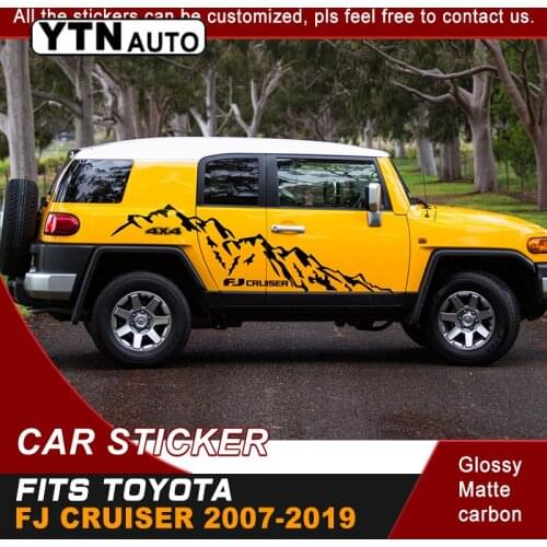 Car Sticker Fit For Toyota FJ CRUISER 2007-2019 Side Body Stripe Mountains Off Road Styling Graphic Vinyl Car Accessories Custom