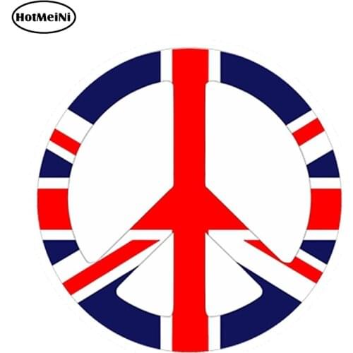 HotMeiNi 13cm x 13cm Car Sticker Peace Symbol Sticker With US Flag USA for Helmet Bumper Caravan Laptop Book Car Styling Decal