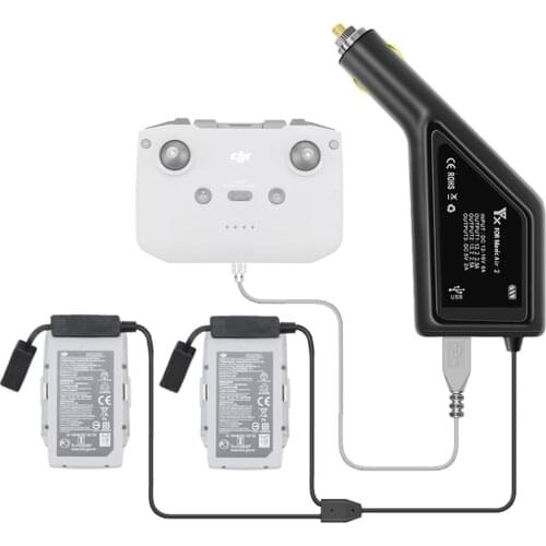 Car Charger For DJI Mavic Air 2 Intelligent Battery Charging Hub Mavic Air 2 fast Charger Car Connector USB Adapter Battery